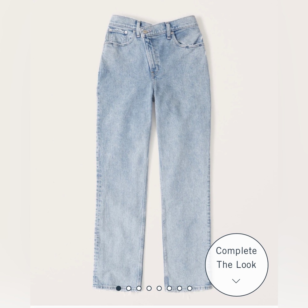 Abercrombie curve love 90s straight ultra high rise crossover jeans
